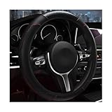 Wevdn Elastic Steering Wheel Cover with Carbon Fiber Design, Black