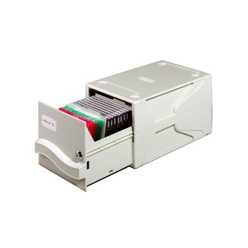 Durable Multimedia Box für CDs und Disketten, abschließbar und erweiterbar, grau, 525610