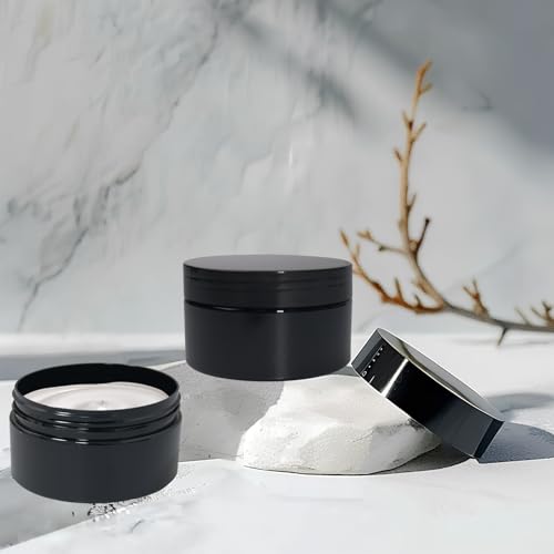 25 Pcs Plastic Jars with Lid 8 oz Plastic Cosmetic Containers Round Lotion Sample Containers Refillable Travel Jars Leak Proof Empty Cosmetic Jars for Storage Cream Powder Ointment Supplies(Black)4
