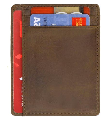 Image of WildHorn Leather Card Holder for Men & Women (Tan Hunter)