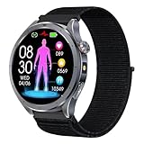 スマートウォッチ Bluetooth5.3通話機能 健康管理 多機能測定 着信通知 日本製センサー 多種類運動モード 文字盤自由設定 天気予報 音楽制御 アラーム smartwatch 多機能 万歩計 長持ちバッテリー 腕時計 iphone Android対応 日本語説明書付き 専用アダプター付き (ブラック（ミラノ）)