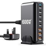 600W USB C Charger 8 Port PD 140W 100W 65W 45W 20W GaN Wall Charger Adapter Plug Fast Charging Station Block for MacBook Pro/Air, iPad, iPhone 17 16 Galaxy S26 Pixel Dell Laptop Type C Phone Android