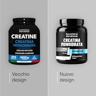 Bandini® Creatina Monoidrata 1kg/1000g in Polvere Pura e Vegana al 100% - Integratore Alimentare per Palestra, Sport, Fitness e Pre Workout - A base di Creatine Monoidrato - Creatina Micronizzata
