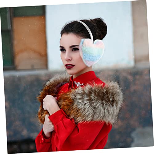 Orejeras de peluche con forma de corazón cómodas para evitar frío orejas 6