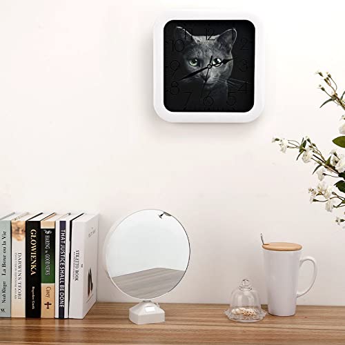 Horloge murale chat noir lisible avec ses grands chiffres - 5