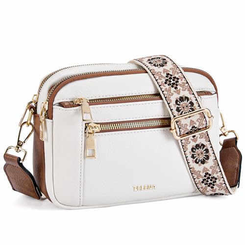 Telena Crossbody Purse for Women Small Crossbody Bags Trendy Vegan Leather with Adjustable Shoulder Strap