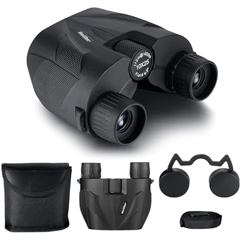 MaxUSee 10X25 Compact Binoculars for Adults and Kids, Easy Focus HD Vision Binoculars for Travel, Sightseeing, Bird Watching, Concerts and Sport Games Cover