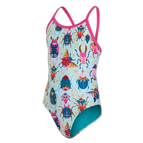 Sporti Thin Strap Girls' Athletic One-Piece Swimsuit – Multi Color Competitive Bathing Suit Swimwear for Youth Swimmers