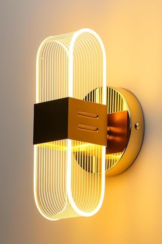 Image of Metal, Acrylic Modern 3 Different Color Mode Changing Energy Saving Led Wall Lamp for Bedroom, Living Room, Restaurants, Dining, Coffee Shop, Home and Office