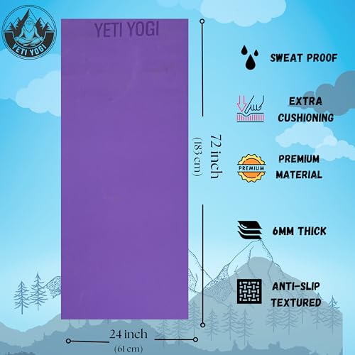Image of Eva Yoga Mat for Exercise, Anti-Slip Workout Mat for Unisex, Durable & Comfortable Yoga Mats for Home, Gym, and Pilates (Purple, 6mm)