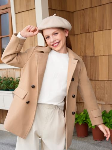 Image of Haloumoning Girls Knit Sweaters Casual Long Sleeve Textured Pullover Tops Kids Loose Fit Comfy Fall Clothes 5-14 Years