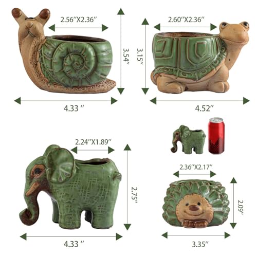 Pot animal en céramique avec drainage pour éviter l'excès d'eau - 8