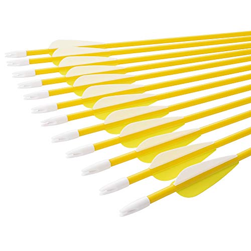 Elong Fiberglass Arrows Archery 24 Inch Yellow Shooting Targeting Recurvebow for Youth Kids Children Beginner Safe Point(6pcs) - Thumbnail 3