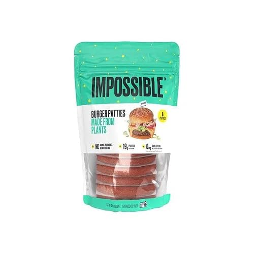 Impossible Burger Patties - 19G Of Protein - No Animal Hormones And Antibiotics - Gluten Free Certified - Halal, 4 -Pack (1/4Lb Each) Ready Set Gourmet Donate A Meal Program #TOP1