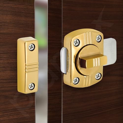 Image of Plantex Heavy Duty Baby Latch for Bathroom /Door Latch Lock for Toilet /Door Stopper for Bathroom /Baby Latch /Bathroom Accessories -Pack of 1 (PVD Gold)