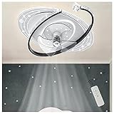  VVLXRIC Plafonier Led Avec Telecommande ， 6 Vitesses RéVersible, Minuterie Ventilateur Plafond Avec Lumiere Silencieux ， Pour Chambre, Salon,Black