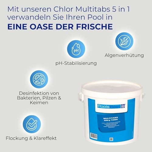 Chlortabletten für Pools – PoolsBest 5kg Chlor Multitabs 5 in 1