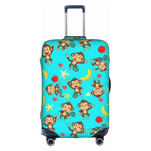 SWEET TANG Washable Luggage Cover Fashion Monkey Love Banana Suitcase Protector Fits 18-32 Inch Luggage
