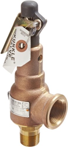 Kunkle 6010EDV01-KM0100 Bronze ASME Safety Relief Valve for Air/Gas, Viton Soft Seat, 100 Preset Pressure, 3/4