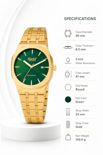 Image of Ajanta Quartz Vertex Dial Stainless Steel Date Display Watch for Men