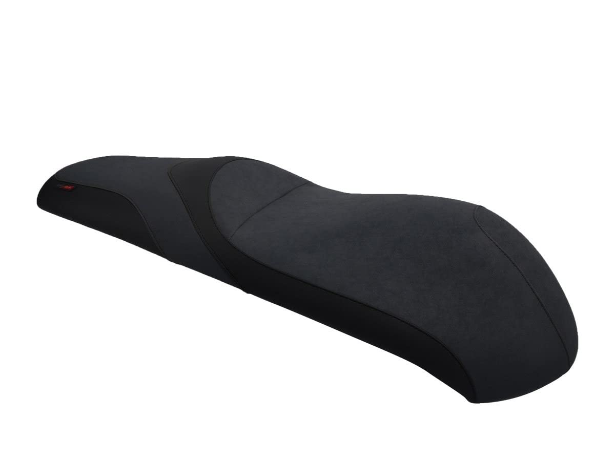 Coprisella compatibile con Kymco People 300 GTi 2010-2021 nero/grigio scuro con cuciture nere (D)
