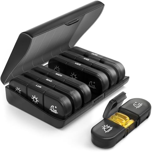 AUVON Pastillero Semanal 3 Tomas Español, Pastillero Diario Grand...