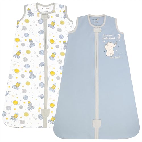 Organic Cotton Baby Wearable Blanket 0.5 TOG Sleep Sack 18-24 Months 2-Pack