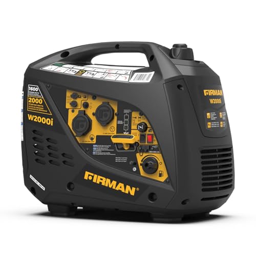 Image of FIRMAN W01682F Refurbished Gas Inverter Portable Generator, 2000W Starting 1600W Running Power, Quiet Recoil Start, 120V Clean Inverter Energy for Camping, Tailgating, RV, and Outdoor Recreation
