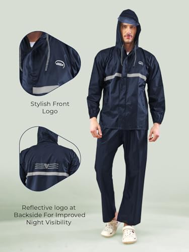 Image of LUX VENUS Reflecting Design Tapping Rain Suit for Men