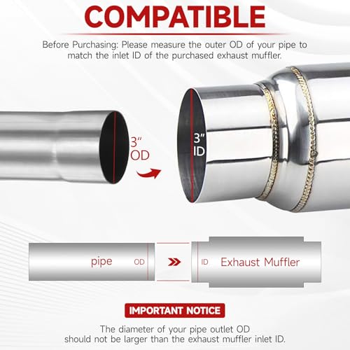 Image of LCGP 3 inch Universal Resonator, Straight Through Performance Muffler, 16 inch Overall Length