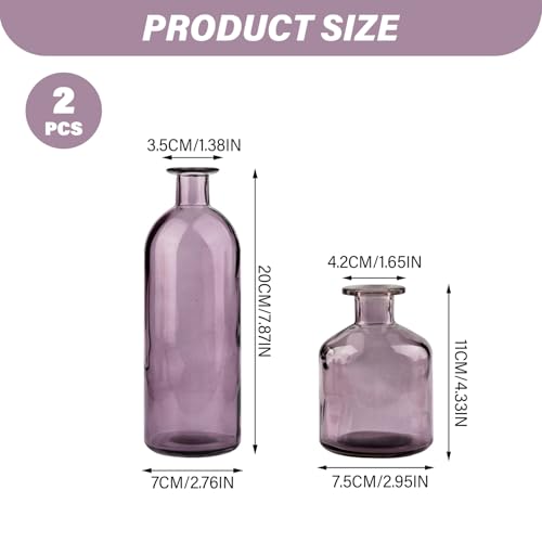 Centros de para mesa de comedor morados jarrones cristal 7