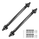 2 Pack 14 Inch Heavy Duty Self Closing Fence Gate Spring, Adjustable Automatic Gate Closure Hardware for Outdoor Wooden Gate and Vinyl Fence, Carbon Steel with Black Powder Coating, by GENHAKON