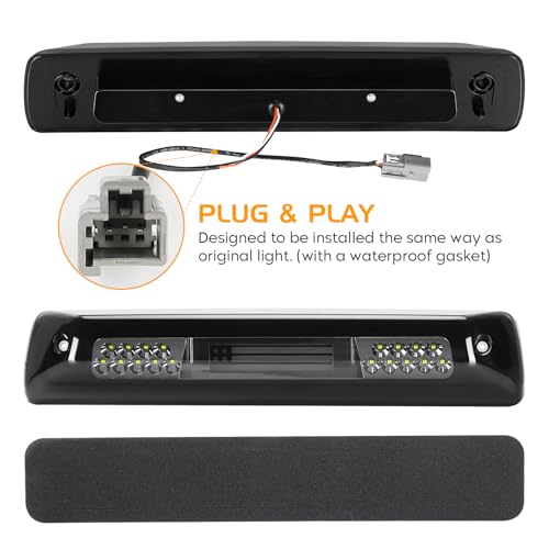 Bomusou LED Tail Light Assembly + 3rd Brake Light Fit for Chevy Colorado/GMC Canyon Halogen Type 2015-2022, Taillight and High Mount Stop Light, 3 Pcs, Clear Lens by Bomusou - Image 7