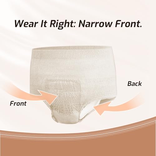 Image of SUNKISS Women Daytime Incontinence Underwear, Large, Beige, 16 Count | Disposable Adult Panties, Protective Pull Ups, Postpartum Care, Maximum Absorbency, Soft & Breathable Materials, Odor Control
