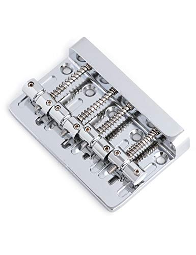 Metallor 4 String Bass Bridge Tailpiece Fixed Saddles For Electric Bass Guitar Jazz Bass Or Precision Bass Chrome. #TOP6