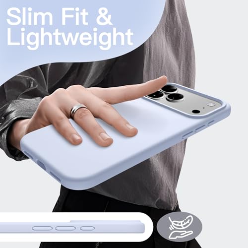 Image of JETech Liquid Silicone Case for iPhone 17 Pro 6.3-Inch, Silky Soft Touch Full-Body Protection, Anti-Scratch Shockproof Phone Cover with Microfiber Lining (Mist Blue)