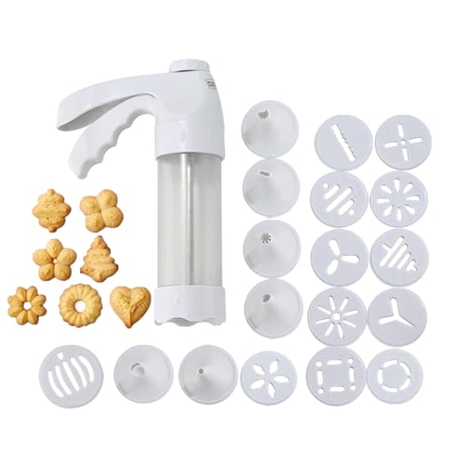 Molde para hacer galletas, sello de cocina de acero inoxidable para hornear, prensa de galletas con 12 discos, 6 puntas de tubería, para postre, pasteles, familia, hogar, cocina, panadero, fiesta