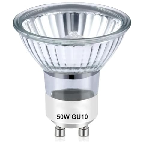 KINDEEP GU10 Bulb, Halogen 120V 50W, Dimmable, MR16 GU10 Light Bulb with Long Lasting Lifespan, gu10+c for Track&Recessed Lighting, Gu10 Base Bulb, Warm White Cover