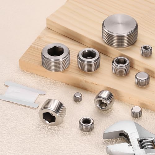 Tapón de tubería de acero inoxidable 304 mecanizado PATIKIL M33 con acabado plateado pulido 6