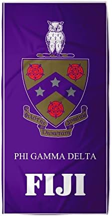 greeklife.store Phi Gamma Delta Fraternity Beach Towel Rectangle (30”x60”) Oversized,Super Absorbent Sand Free Thick Large Pool Towel (Phi Gamma Delta)