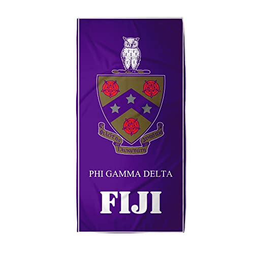 Greeklife.store Phi Gamma Delta Fraternity Beach Towel Rectangle (30”X60”) Oversized,Super Absorbent Sand Free Thick Large Pool Towel (Phi Gamma Delta) #TOP27