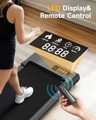 Image of Walking Pad Treadmill with Handle Bar,Walking Pad with Incline 8%,2.5HP Quiet Under Desk 320 lbs 2 in 1Treadmills for Home Office,Compact Foldable Walking Pad,Remote Control&LED Display
