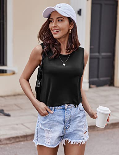 Ekouaer 2 Pack Women’s Pajama Set Print Sleepwear Tank Tops and Ruffled Shorts with Pockets Soft Loungewear Sets Outfits3