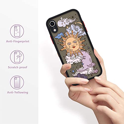 Pepmune Compatible With Iphone Xr Case Matte Clear Design Sun Moon 3D Cartoons Bumper Women Men Teen Girl Shockproof Silicone Protective Cover For Apple Iphone Xr Phone Cases Black #TOP1