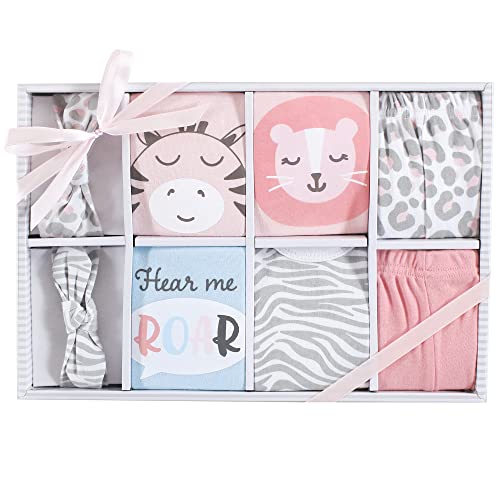 Hudson Baby Conjunto de presente de enxoval unissex para bebê, safári feminino, 0 a 6 meses