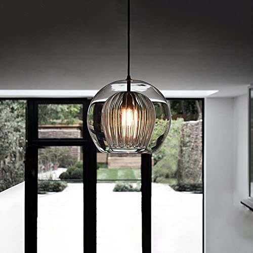 Lámpara colgante E27 de vidrio transparente con máxima difusión de luz para salón moderno