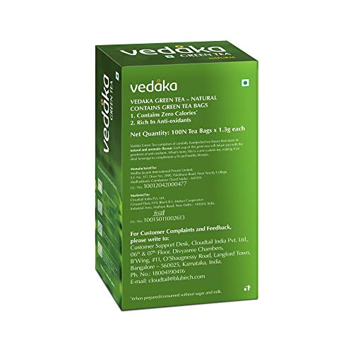 Image of Amazon Brand ? Vedaka Green Tea, Natural, 100 Bags (Pack of 3)