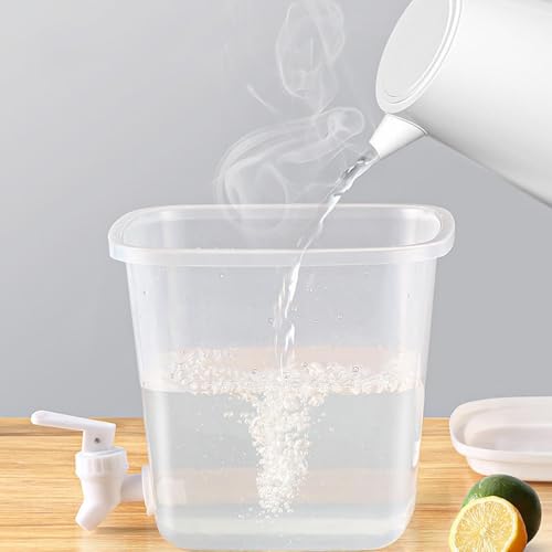 3.5L Beverage Dispenser - Cold Kettle with Faucet, Refrigerator Juice Water Pitcher, Beverage Container with Spigot | Lemonade Dispenser for Milk, Home, Kitchen, Camping, Party - immagine 5