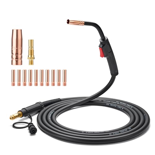 Image of Welding Knight MIG Welding Gun 100Amp Replacement for Lincoln Magnum 100L K530-6 Fits Pro MIG 140 180, SP-140T 180T, Easy-Core 140 180, Weld-Pak 125 125HD 140HD MIG Welding Torch (15FT .035" Kit)