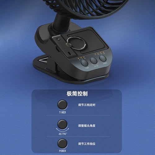 Petit ventilateur de bureau à clipser USB portable à batterie pour intérieur